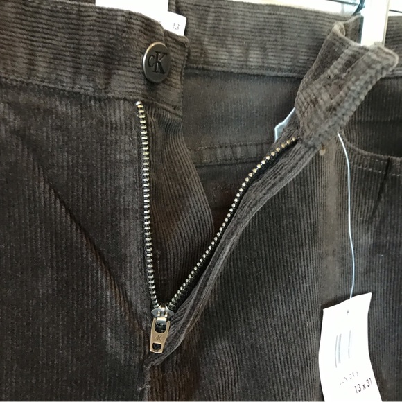 Calvin Klein Jeans Brown Stretch Corduroy Flare Leg Casual Pants Size 13 - Picture 6 of 14